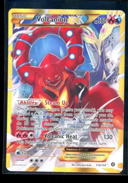 Pokemon TCG Card Volcanion ex 115/114 XY Steam Siege Secret Rare Full Art - MP - Image 1