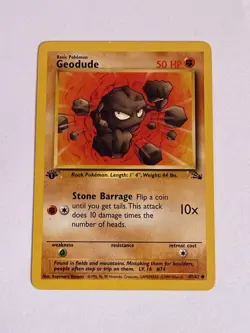 Geodude 1ST EDITION 47/62 Fossil 1999 Regular 50 HP Pokemon TCG Card - Image 1