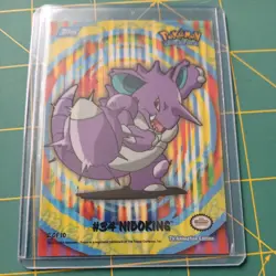 TOPPS POKEMON PUZZLE CARD #34 NIDOKING TV ANIMATION SERIES - Image 1