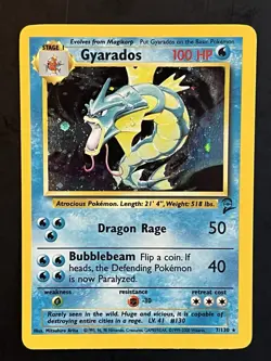 Pokemon TCG Gyarados Base Set 2 Holo Rare Card 7/130 - Image 1