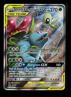 Celebi & Venusaur GX SM167 Black Star Promo 2019 Alt Art Pokemon Card TCG - Image 1