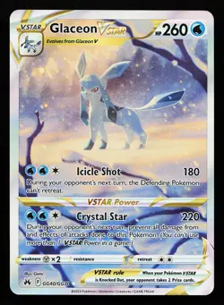 Glaceon VSTAR GG40/GG70 Ultra Rare Crown Zenith Pokemon Card - Image 1