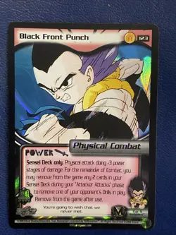 DBZ Card TCG Dragon Ball Z FOIL Black Front Punch 123 CCG Unlimited Buu Saga NM - Image 1