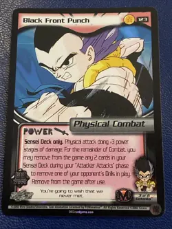 DBZ Card TCG Dragon Ball Z FOIL Black Front Punch 123 CCG Unlimited Buu Saga NM - Image 2