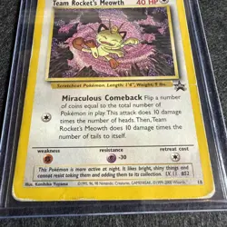 Team Rocket's Meowth #18 Black Star Wotc Promo Pokemon Card TCG - Image 2
