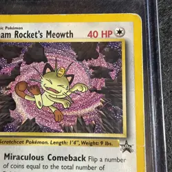 Team Rocket's Meowth #18 Black Star Wotc Promo Pokemon Card TCG - Image 4