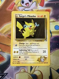 Pokemon Gym Heroes Common Card - Lt. Surge's Pikachu 81/132 NM - Image 1