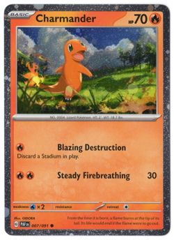 Charmander Cosmos Holo 007/091 (NM) - Scarlet & Violet Paldean Fates Pokemon TCG - Image 1