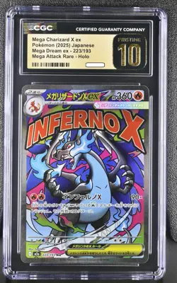 CGC 10 PRISTINE Mega Charizard X ex MA 223/193 Mega Dream Japanese Pokemon psa - Image 1