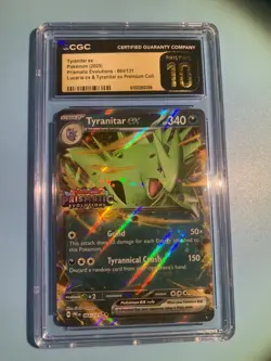 CGC **PRISTINE 10 Tyranitar ex 064/131 Prismatic Evolutions 2025 Pokemon PSA 10 - Image 1