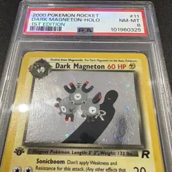 DARK MAGNETON - HOLO #11 PSA 8 • 2000 POKEMON ROCKET 1ST EDITION - Image 3