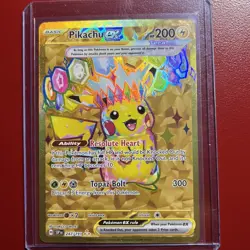 Pokemon TCG Pikachu EX Surging Sparks Holo Hyper Rare Gold 247/191 - Image 1