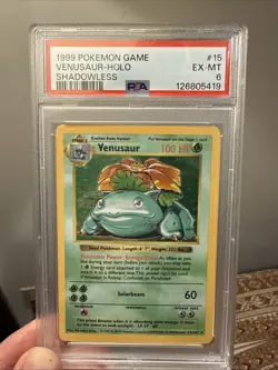 1999 Pokemon Base Set Shadowless #15 Venusaur Holo PSA 6 - Image 1