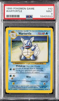 1999 POKEMON GAME #42 WARTORTLE PSA 9 - Image 1