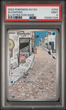 2023 Pokemon Svi En-Scarlet & Violet #204 Slowpoke Illustration Rare PSA 9 - Image 1