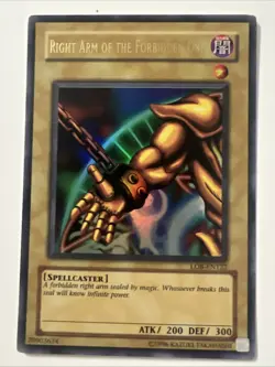 Yugioh! Right Arm of the Forbidden One LOB-EN122 Ultra Rare Unlimited - Image 1