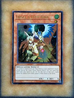 Yugioh Droll & Lock Bird OP08-EN001 Ultimate Rare VLP - Image 1