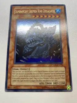 Yugioh Superancient Deepsea King Coelacanth Ultra Rare Unlimited PTDN-EN034 MP - Image 1