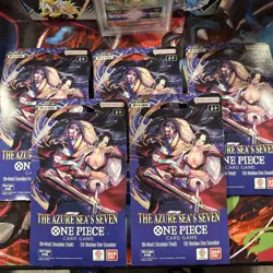 One Piece TCG: The Azure Sea's Seven Sleeved Booster OP-14 English. Lot of 5 - Image 1