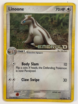 Pokemon Card TCG EX Emerald Stamped Linoone Reverse Holo 34/106 HP, Creases - Image 1