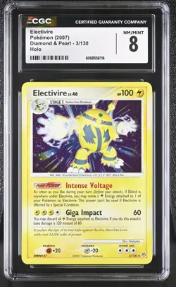 CGC 8 Electivire 2007 Diamond & Pearl 3/130 Holo Pokemon Card - Image 1
