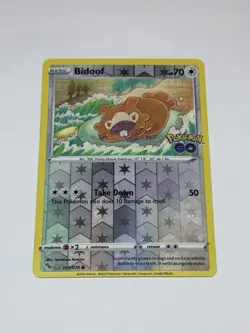 Bidoof (Peelable Ditto) Common Reverse Holo Pokemon GO 059/078 Pokemon Card TCG - Image 1