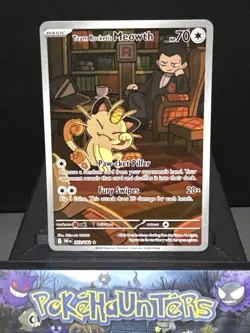 Pokemon Card Team Rocket’s Meowth 203/182 Illustration Rare Destined Rivals NM - Image 1