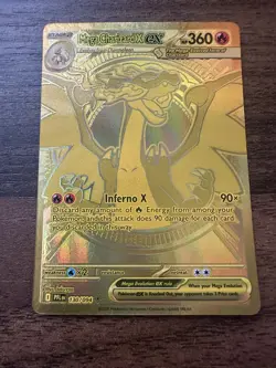 GOLD MEGA CHARIZARD X EX 130/094 PFL * Mega Hyper Rare * NM+ Pokemon Card - Image 1