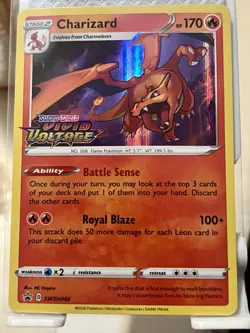 Charizard -(Prerelease) SWSH066 SWSH: Sword & Shield Promo Cards Holo STAMPED LP - Image 2