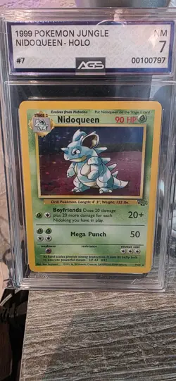 Pokemon TCG Nidoqueen Jungle Holo Card 7/64 Unlimited Rare NM 7! Vintage! - Image 1