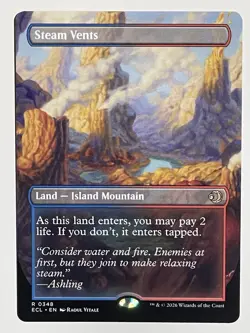 Steam Vents - BORDERLESS - Lorwyn Eclipsed - MTG Magic- NM - Image 1