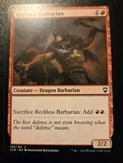 Reckless Barbarian 193/361 Common Battle For Baldur's Gate Magic: The Gathering - Image 1
