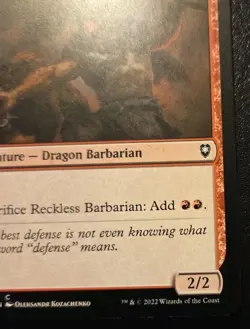 Reckless Barbarian 193/361 Common Battle For Baldur's Gate Magic: The Gathering - Image 5