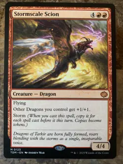 MTG TCG Tarkir: Dragonstorm Stormscale Scion 0123 Regular Mythic - Image 1