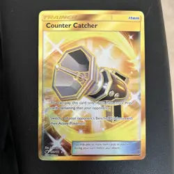 Pokemon Sun & Moon Crimson Invasion 120/111 Secret Rare Gold Counter Catcher - Image 1