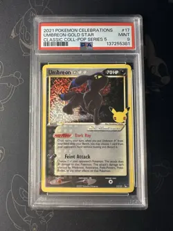 2021 POKEMON CELEBRATIONS CLASSIC COLL 17 UMBREON GOLD STAR PSA 9 - Image 1