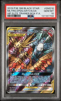 2019 POKEMON SM BLACK STAR PROMO FULL ART/MOLTRES & ZAPDOS & ARTICUNO GX PSA 10 - Image 1