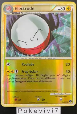 Carte Pokemon ELECTRODE 34/102 REVERSE HeartGold SoulSilver TRIOMPHE FR OCCASION - Image 1