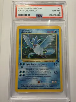 1999 POKEMON FOSSIL #2 ARTICUNO-HOLO PSA 8 - Image 1