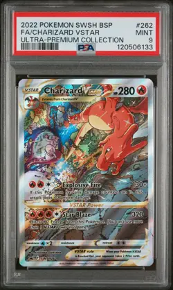 2022 POKEMON SWSH BLACK STAR PROMO #262 FULL ART/CHARIZARD VSTAR PSA 9 - Image 1