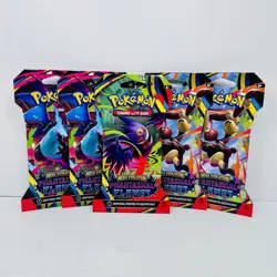 Pokemon TCG - 5 Packs - Phantasmal Flames Sleeved Booster Pack - Sealed - Image 1