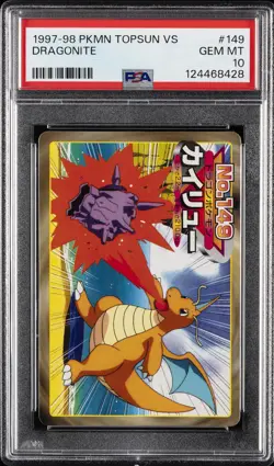 1997-98 POKEMON TOPSUN VS #149 DRAGONITE PSA 10 - Image 1