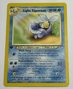 Light Vaporeon 1st Edition Neo Destiny Uncommon 52/105 WOTC Vintage Pokemon - Image 1