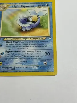 Light Vaporeon 1st Edition Neo Destiny Uncommon 52/105 WOTC Vintage Pokemon - Image 5