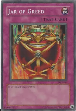 Yu-Gi-Oh Jar of Greed LON - Super Rare - Unlimited - LP - Image 1