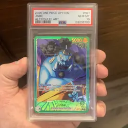 ONE PIECE OP11-021 JINBE FIST OF DEVINE SPEED ALT ART LEADER PSA 10 - Image 1