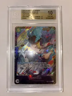 One Piece TCG Treasure Cup Cavendish Top 16 Prize BGS 10 (POP 2) - Image 1