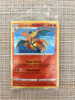 Special Delivery Charizard Pokemon Center Promo Card Holo (SWSH075) - SEALED - Image 1