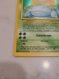 Pokemon TCG Venusaur Base Set Holo Unlimited Rare Card 15/102 - Image 3