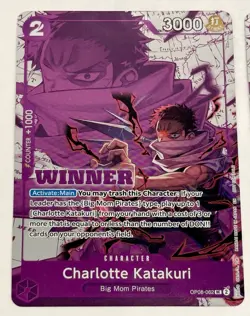 One Piece Charlotte Katakuri Winner (5x) Cards Vol. 3 Promo + 3 Marco Release W - Image 3